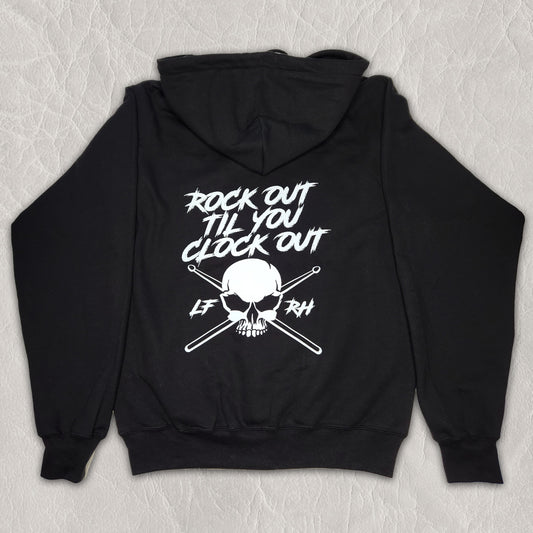 Adult "Rock out Til you Clock out" Fleece Zip Up Hoodie!