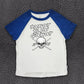 Ladies' short sleeve cropped raglan style ROCK OUT T-shirt