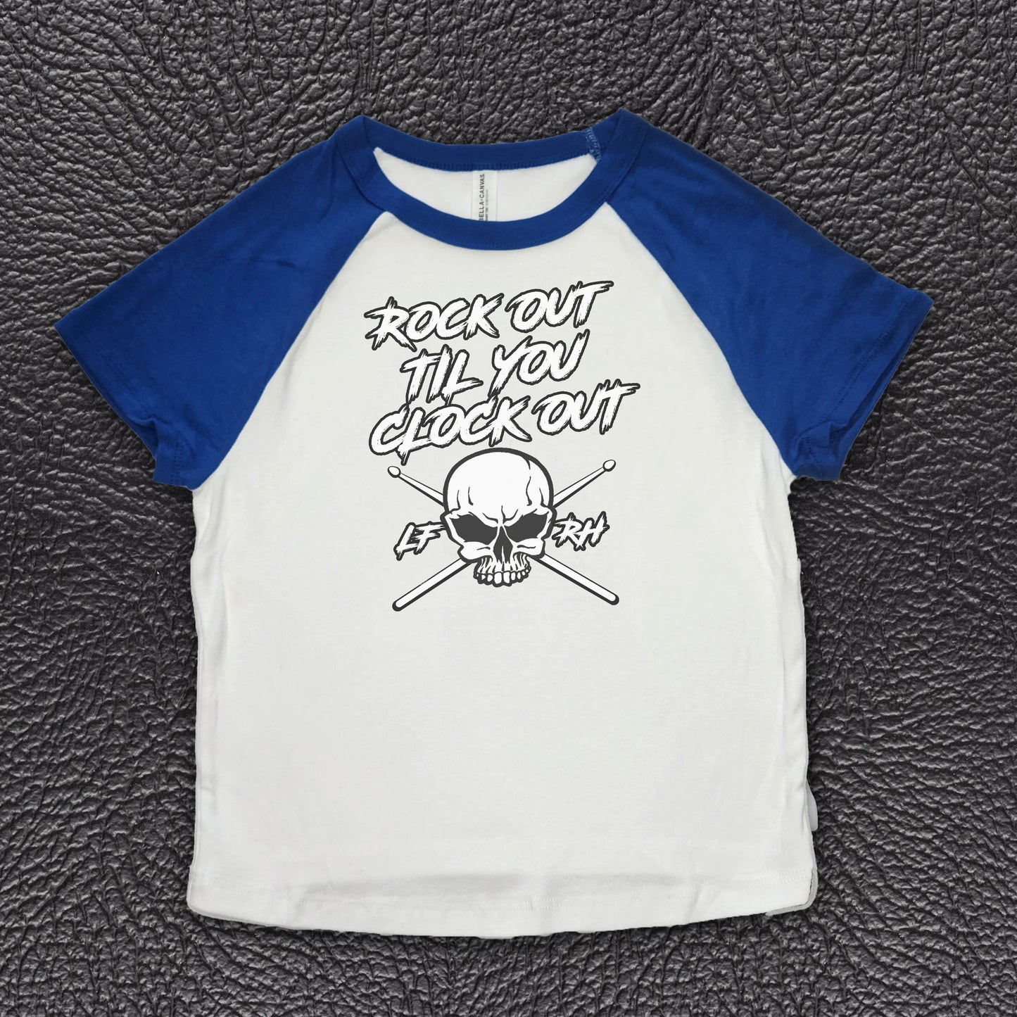 Ladies' short sleeve cropped raglan style ROCK OUT T-shirt